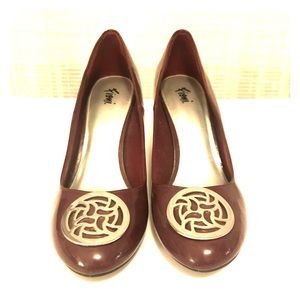 Fioni Patent Leather Wedges